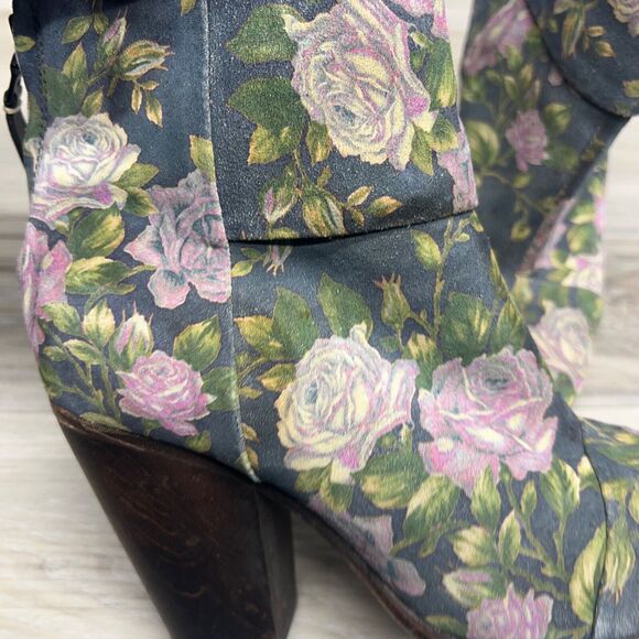 Rag & Bone Floral Newbury Ankle Booties Heel Boots Floral Womens Size 6 36 Roses - Picture 8 of 15